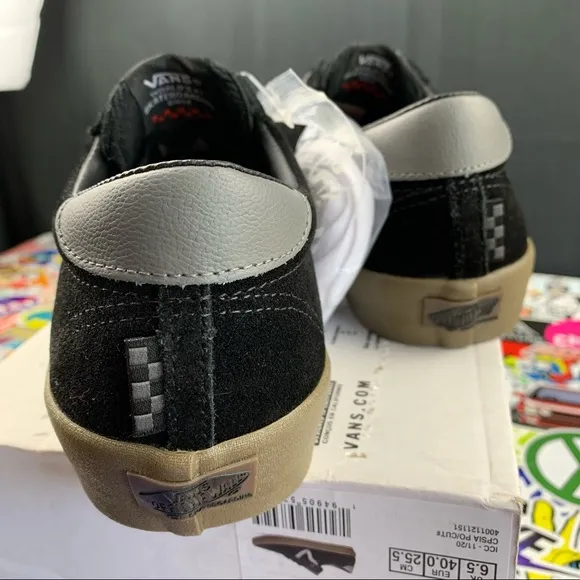 Vans Skate Sport Black Suede Gum 9 Womens