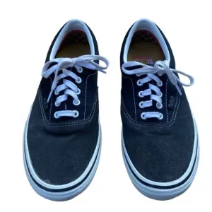 VANS Skate Authentic Black White Lace Up Pop Crush 11.5 Mens Leather Canvas