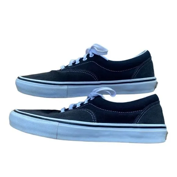 VANS Skate Authentic Black White Lace Up Pop Crush 11.5 Mens Leather Canvas