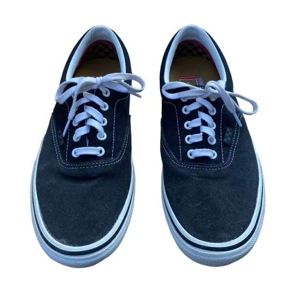 VANS Skate Authentic Black White Lace Up Pop Crush 11.5 Mens Leather Canvas