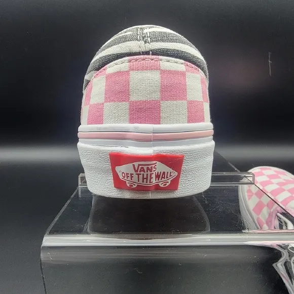 Vans Slip-On Prism Pink  Checkered‎ Zebra Rose Skate Shoes Youth Size 2.0