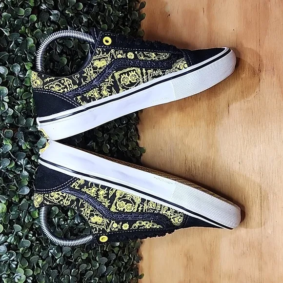 Vans SpongeBob Gigliotti Skate Shoe | Size: 6.5 Mens | Black &amp; Yellow