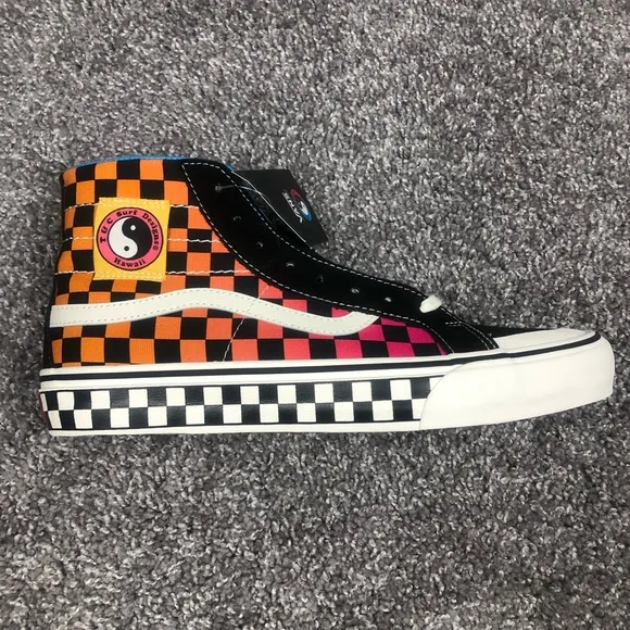 Vans T&amp;C Surf Hawaii Sk8-Hi 138 Decon SF Checkerboard Women Skate Sneakers Shoes