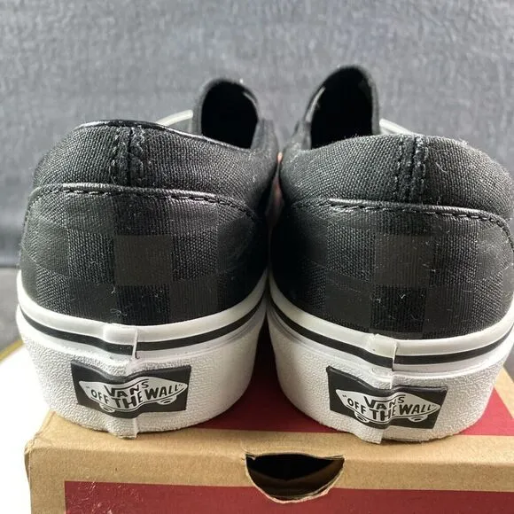 Vans Unisex Classic Checkerboard Black Slip On Skate Shoes US Men 6 Women 7.5