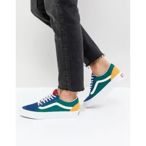 Vans Unisex Old Skool Yacht Club Skate Shoes in Blue/Green/Yellow/Red