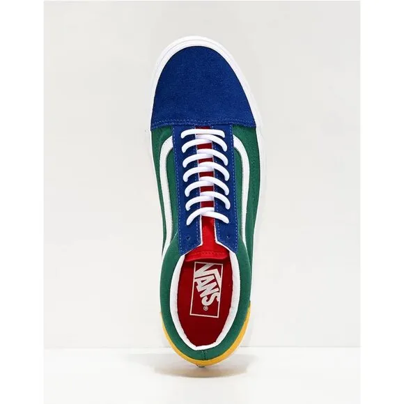 Vans Unisex Old Skool Yacht Club Skate Shoes in Blue/Green/Yellow/Red