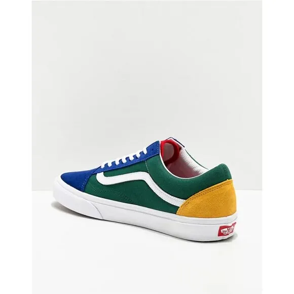 Vans Unisex Old Skool Yacht Club Skate Shoes in Blue/Green/Yellow/Red
