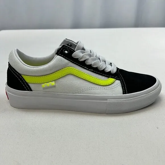 Vans Unisex Skate Old Skool VN0A5FCB6M5 White Yellow Sneaker Shoes Size M7 W8.5