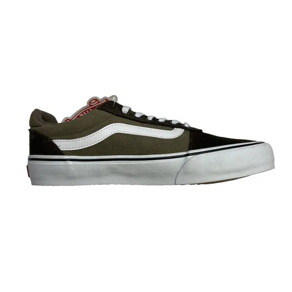 Vans Ward Deluxe Brown White Suede Canvas Skate Shoes Mens Size 8 NWOB