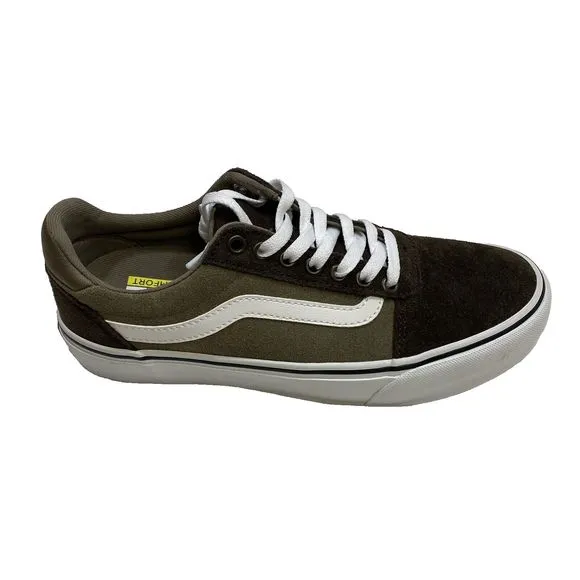 Vans Ward Deluxe Brown White Suede Canvas Skate Shoes Mens Size 8 NWOB