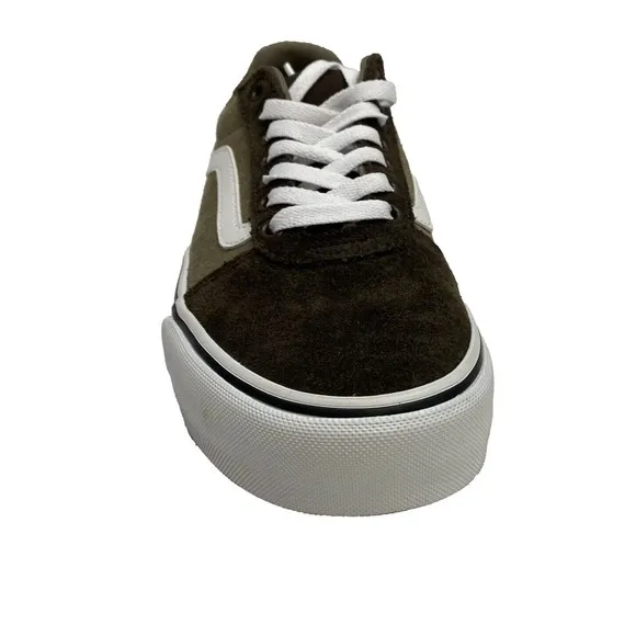 Vans Ward Deluxe Brown White Suede Canvas Skate Shoes Mens Size 8 NWOB