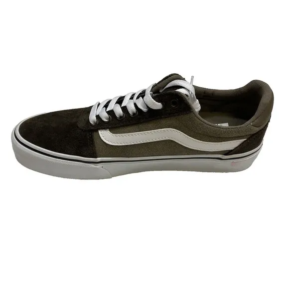 Vans Ward Deluxe Brown White Suede Canvas Skate Shoes Mens Size 8 NWOB