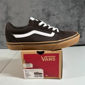Vans Ward Low-Top Skate Sneakers Brown Gum‎ Sole Casual Shoes Kids Size 7