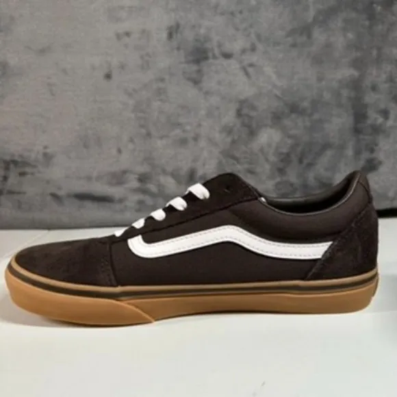 Vans Ward Low-Top Skate Sneakers Brown Gum‎ Sole Casual Shoes Kids Size 7