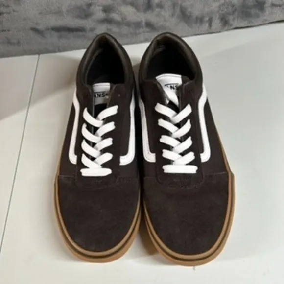 Vans Ward Low-Top Skate Sneakers Brown Gum‎ Sole Casual Shoes Kids Size 7