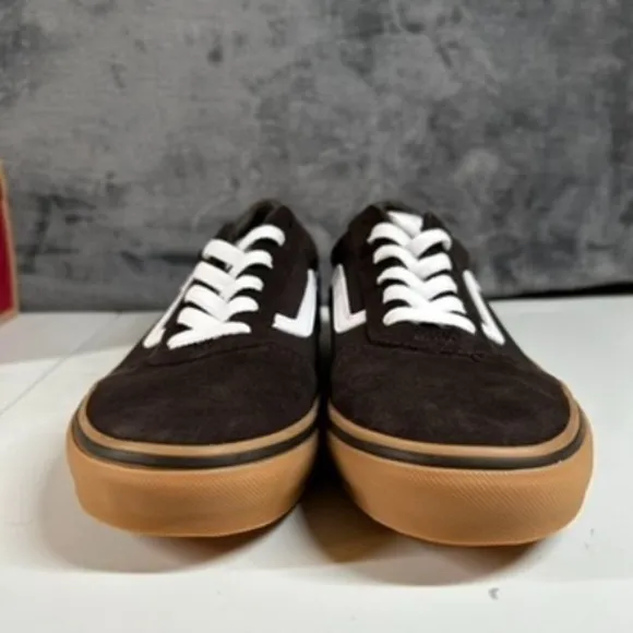 Vans Ward Low-Top Skate Sneakers Brown Gum‎ Sole Casual Shoes Kids Size 7