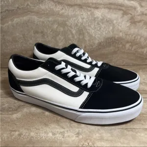 Vans Ward Retro Marshmallow White Black Canvas Skate Shoes Men’s Size 11