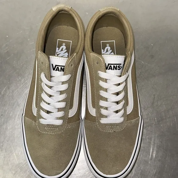 Vans Ward Suede Brown Gold White Men's 7.5 Women 9.5 New Skate Shoes Skater Shoe