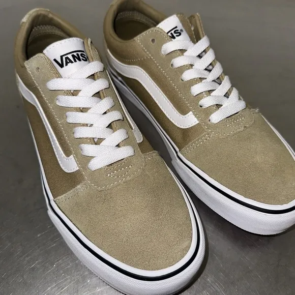 Vans Ward Suede Brown Gold White Men's 7.5 Women 9.5 New Skate Shoes Skater Shoe
