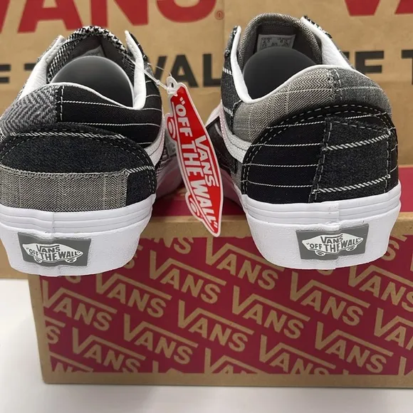 Vans WMNS Black and Gray Sneakers Old Skool Patchwork Conference Call Suiting