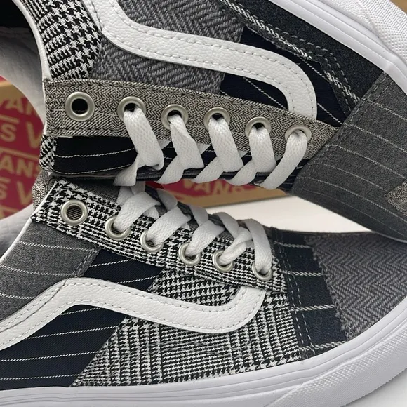 Vans WMNS Black and Gray Sneakers Old Skool Patchwork Conference Call Suiting