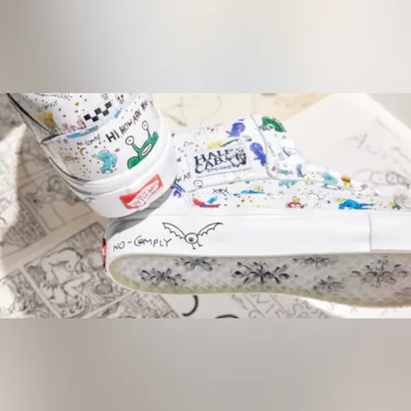Vans X No-Comply X Daniel Johnston Skate Half Cab &quot;Doodles&quot; *NWT*
