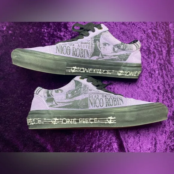 VANS x One Piece Skate Old Skool Shoes Mens 7 Purple GUC