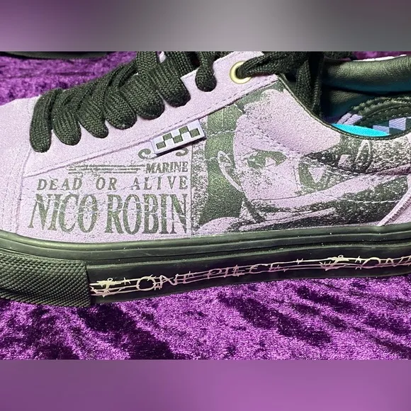 VANS x One Piece Skate Old Skool Shoes Mens 7 Purple GUC