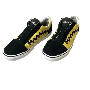 Vans X Peanuts Mens Size 9 Charlie Brown Good Grief Old Skool Skate Shoes 2017
