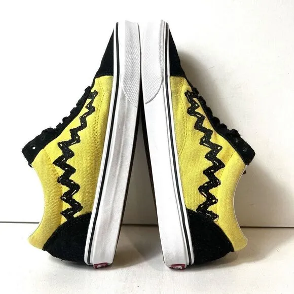Vans X Peanuts Mens Size 9 Charlie Brown Good Grief Old Skool Skate Shoes 2017