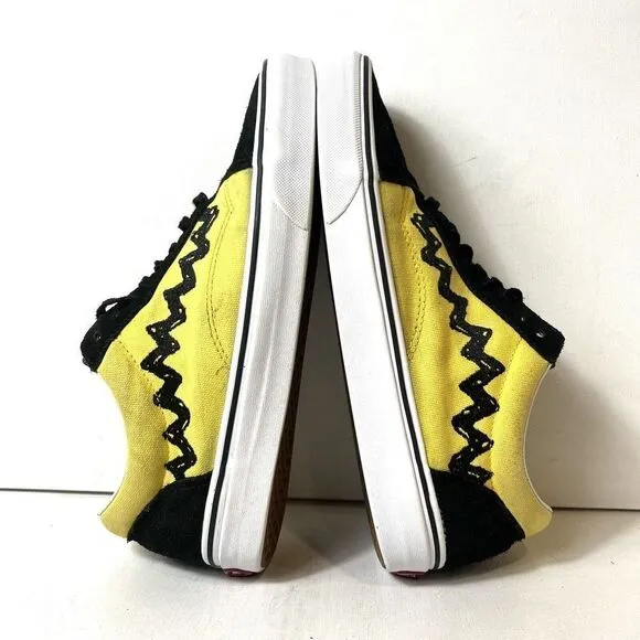 Vans X Peanuts Mens Size 9 Charlie Brown Good Grief Old Skool Skate Shoes 2017
