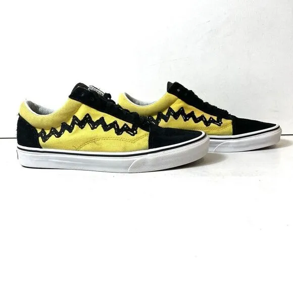 Vans X Peanuts Mens Size 9 Charlie Brown Good Grief Old Skool Skate Shoes 2017