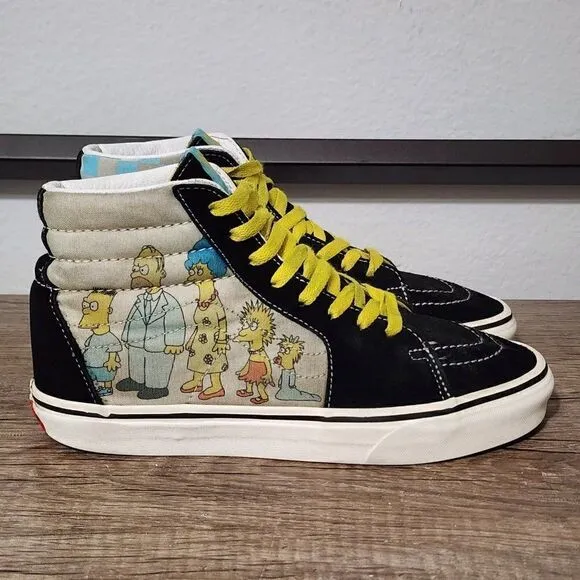 Vans x The Simpsons Sk8-hi Men's Skate Shoes Size 7 Multicolor