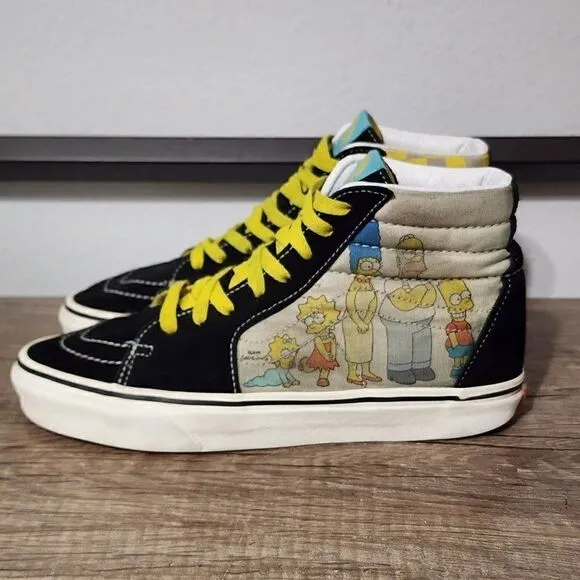 Vans x The Simpsons Sk8-hi Men's Skate Shoes Size 7 Multicolor