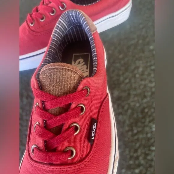 Vans ERA 59 (Cord&amp;Plaid) Red Dahlia Skate Shoes