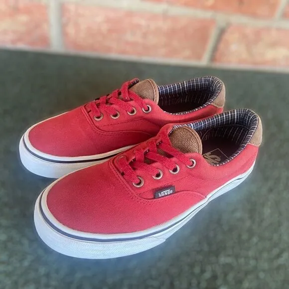 Vans ERA 59 (Cord&amp;Plaid) Red Dahlia Skate Shoes