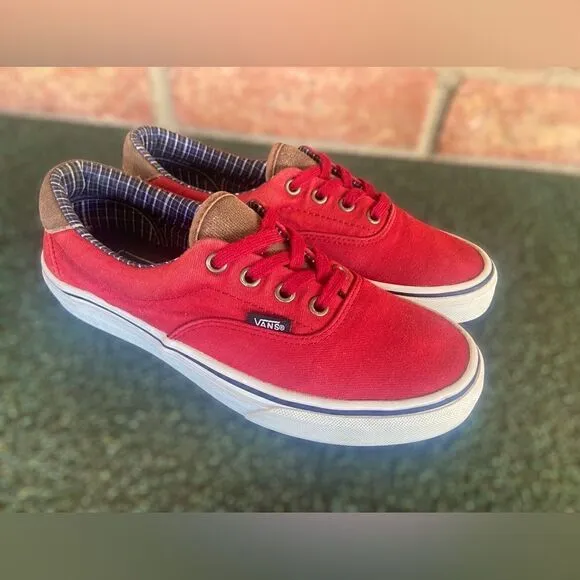 Vans ERA 59 (Cord&amp;Plaid) Red Dahlia Skate Shoes
