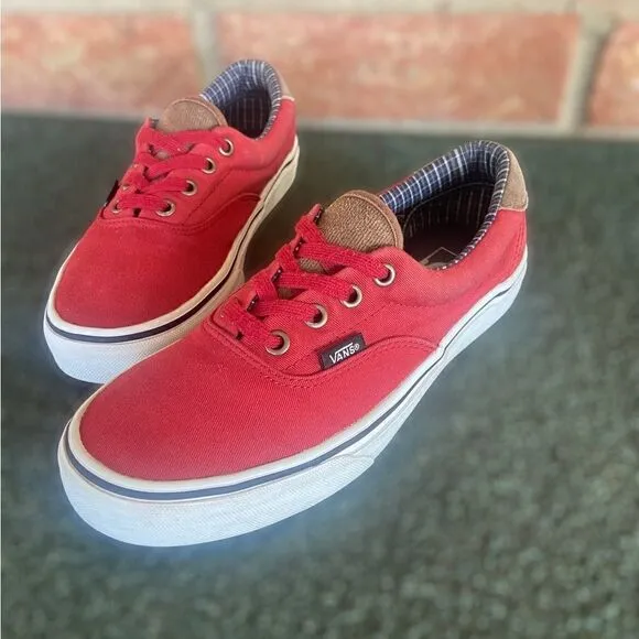 Vans ERA 59 (Cord&amp;Plaid) Red Dahlia Skate Shoes