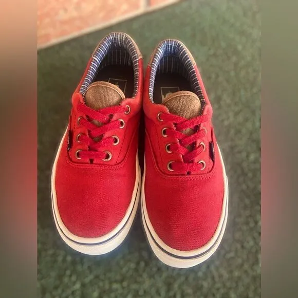 Vans ERA 59 (Cord&amp;Plaid) Red Dahlia Skate Shoes