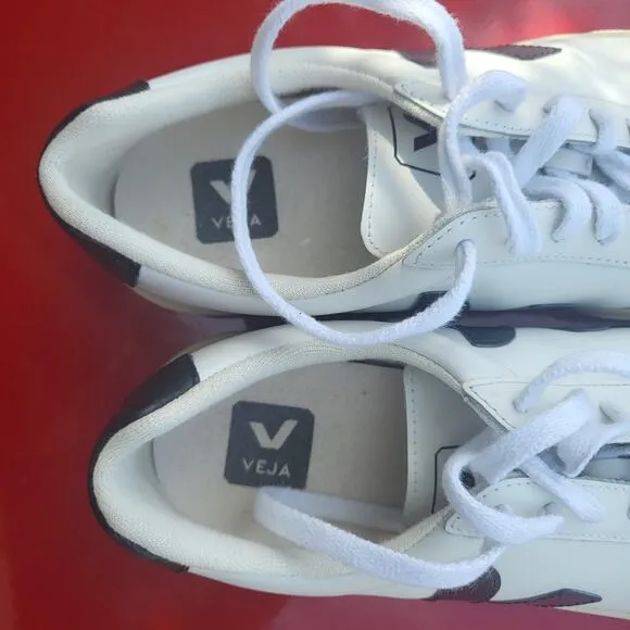 Veja Womens 8 Esplar Leather Sneakers Oreo Panda White Black Shoes Sneakers