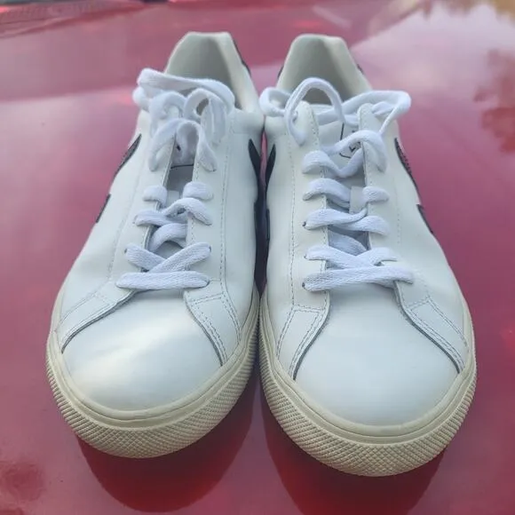 Veja Womens 8 Esplar Leather Sneakers Oreo Panda White Black Shoes Sneakers