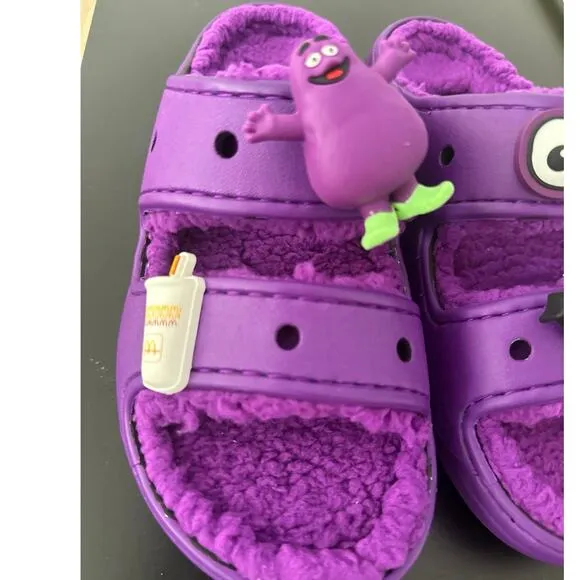 Verified New McDonald's X Crocs Grimace Cozzzy Sandal Men Sz5 Wmn Sz7 Fast Ship