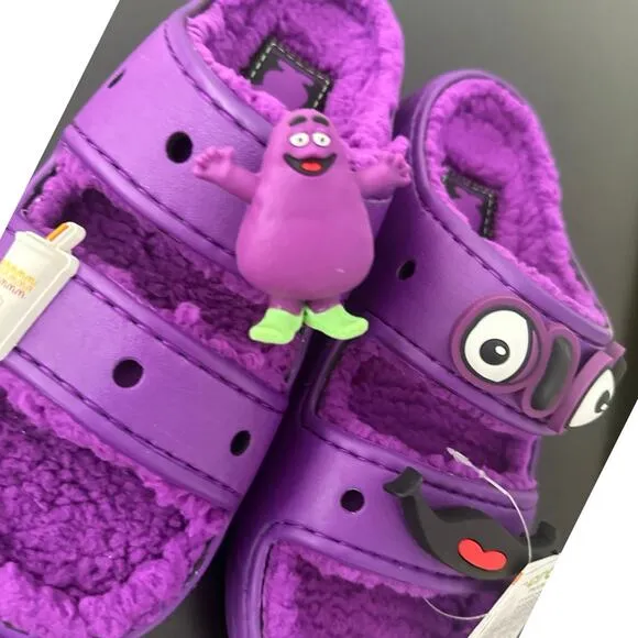 Verified New McDonald's X Crocs Grimace Cozzzy Sandal Men Sz5 Wmn Sz7 Fast Ship