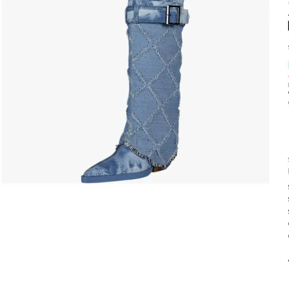 Versatile Denim Pointed toe Heel Boots