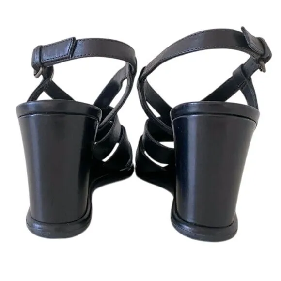 Via Spiga Womens‎ Black Wedge Sandals Size 7 NWOB