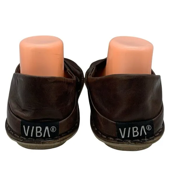Vibae ZUMA Brown Leather Slip On Comfort Shoes Sz 41 Ergonomic Women's 11 Mens 8