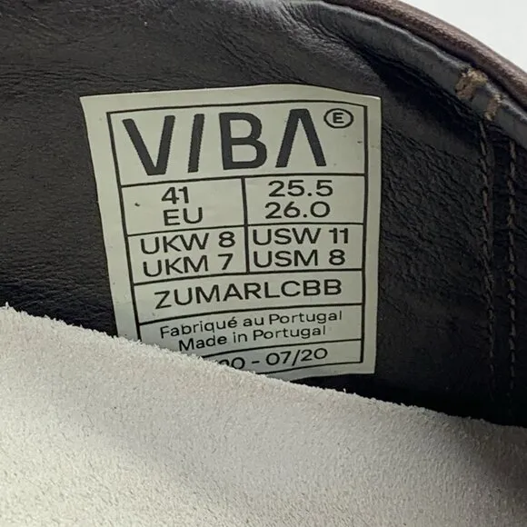Vibae ZUMA Brown Leather Slip On Comfort Shoes Sz 41 Ergonomic Women's 11 Mens 8