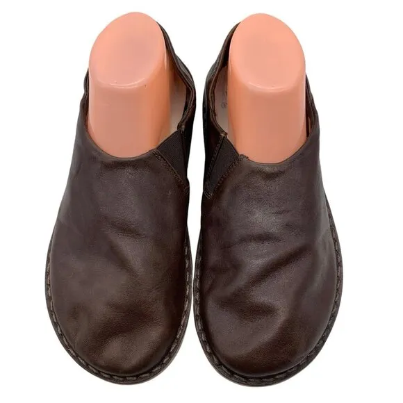 Vibae ZUMA Brown Leather Slip On Comfort Shoes Sz 41 Ergonomic Women's 11 Mens 8