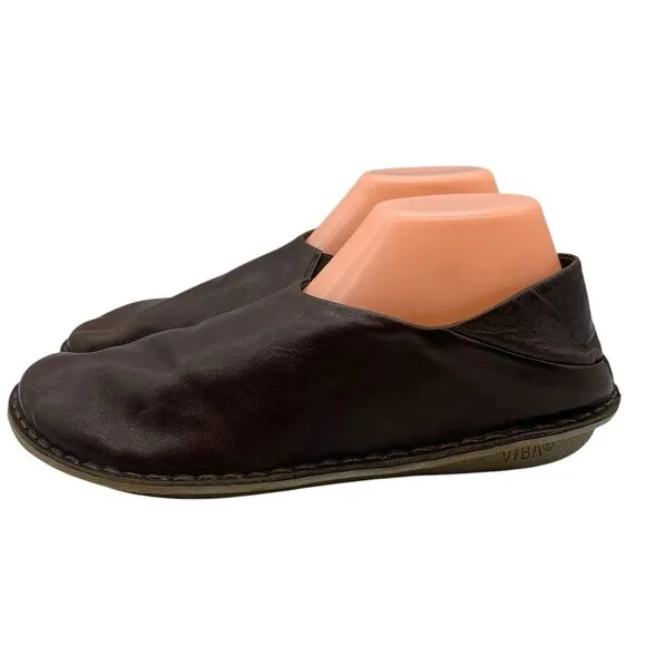 Vibae ZUMA Brown Leather Slip On Comfort Shoes Sz 41 Ergonomic Women's 11 Mens 8