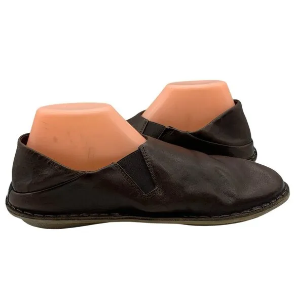 Vibae ZUMA Brown Leather Slip On Comfort Shoes Sz 41 Ergonomic Women's 11 Mens 8